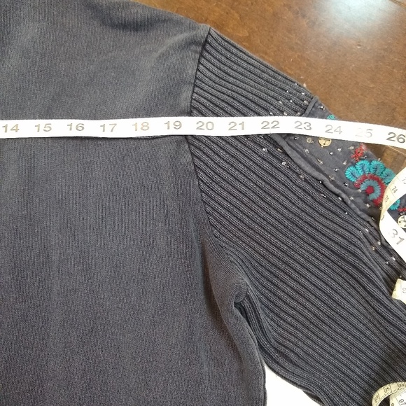 Spa By Chico's | Embellished Zippered Hoodie - Picture 4 of 8